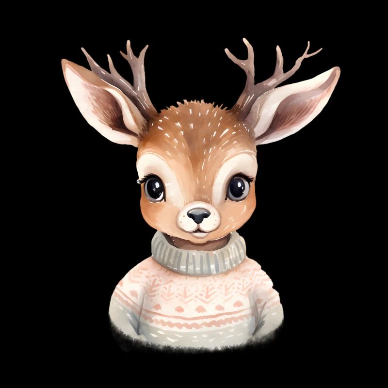 Cerf câlin en pull d’hiver