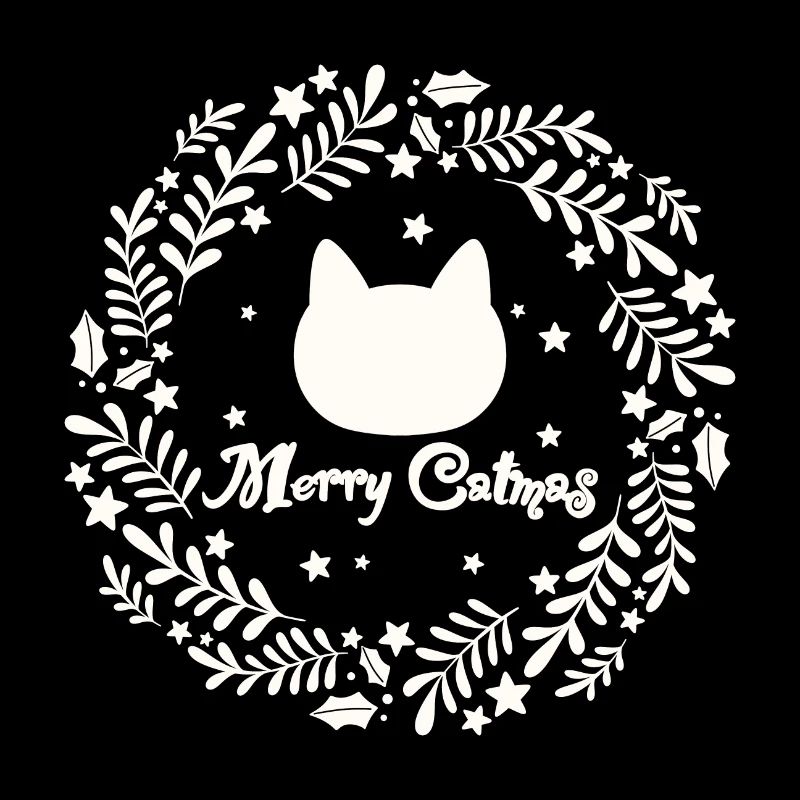 Weihnachtskranz mit Katze - Merry Catmas