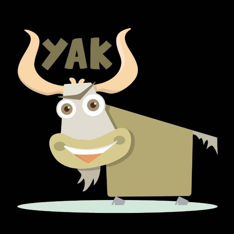 Illustration joyeuse et colorée d’un yak