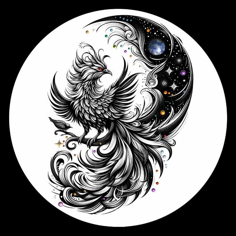 Comet Phoenix in the Moon Circle