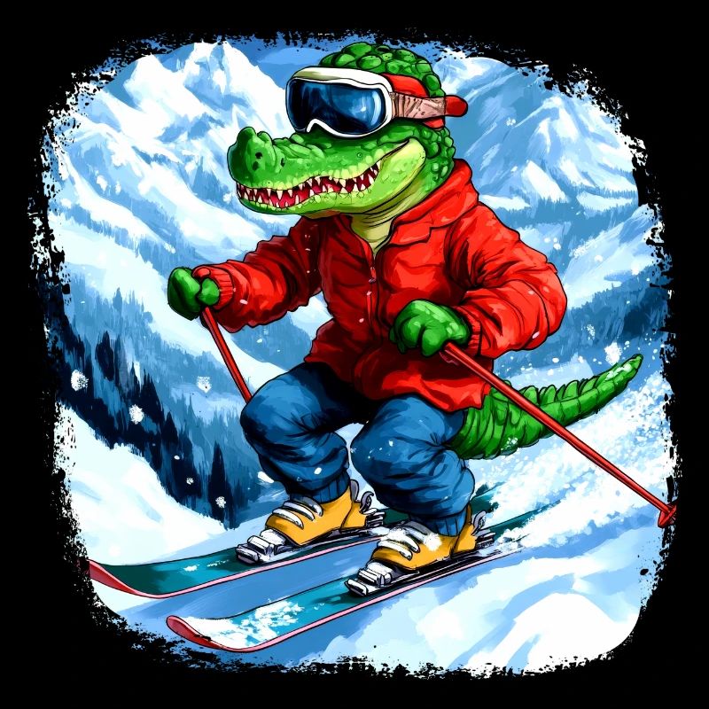 Skieur crocodile