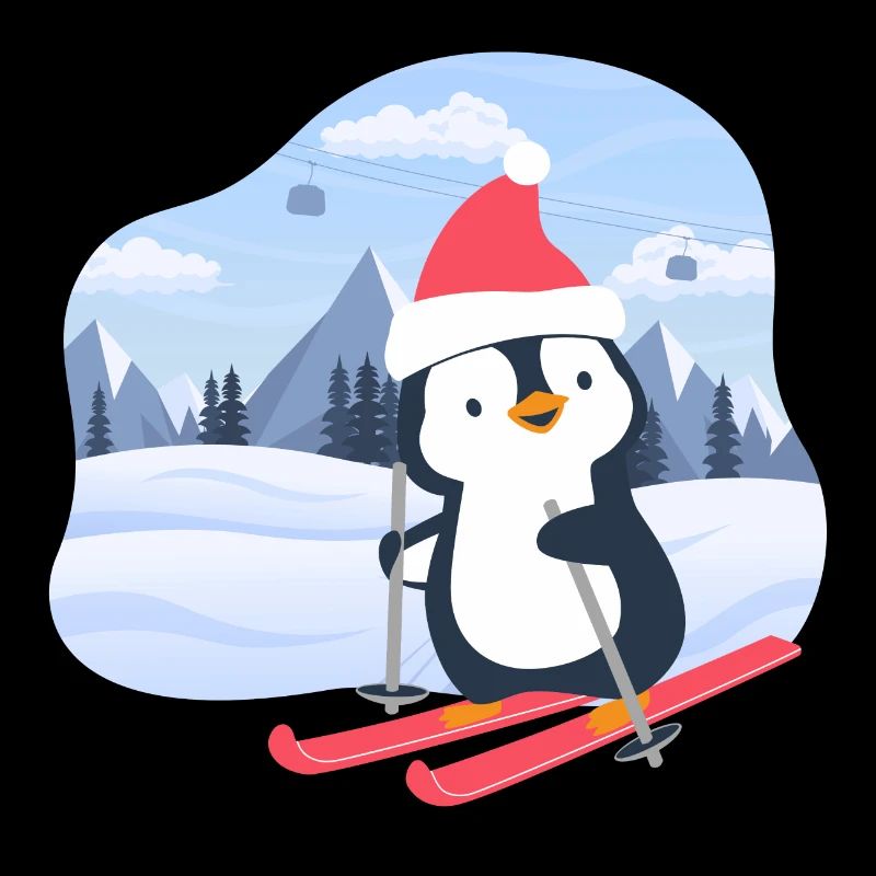 Petit pingouin skiant
