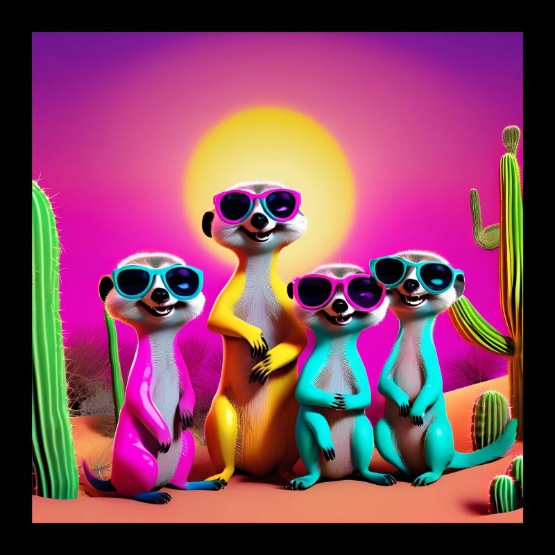 suricate, famille de suricates, suricate humour