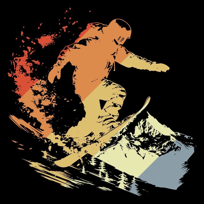 Snowboarder Graphic Vintage