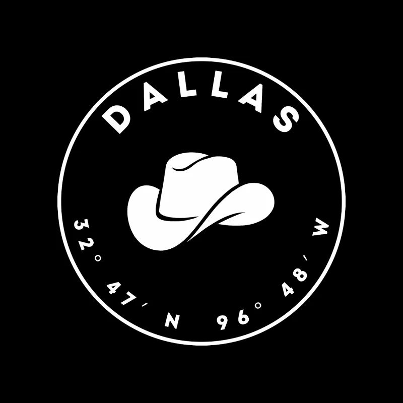 Dallas with cowboy hat and coordinates