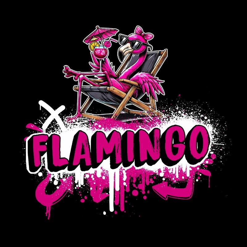 Relax Flamingo Graffiti Style