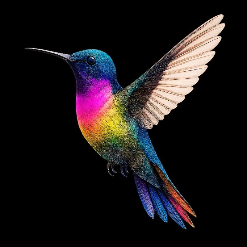 Lebendiges Regenbogen-Kolibri-Design