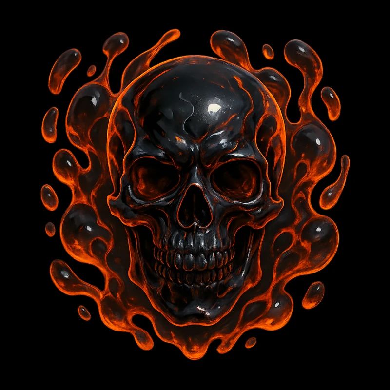 Flaming skull