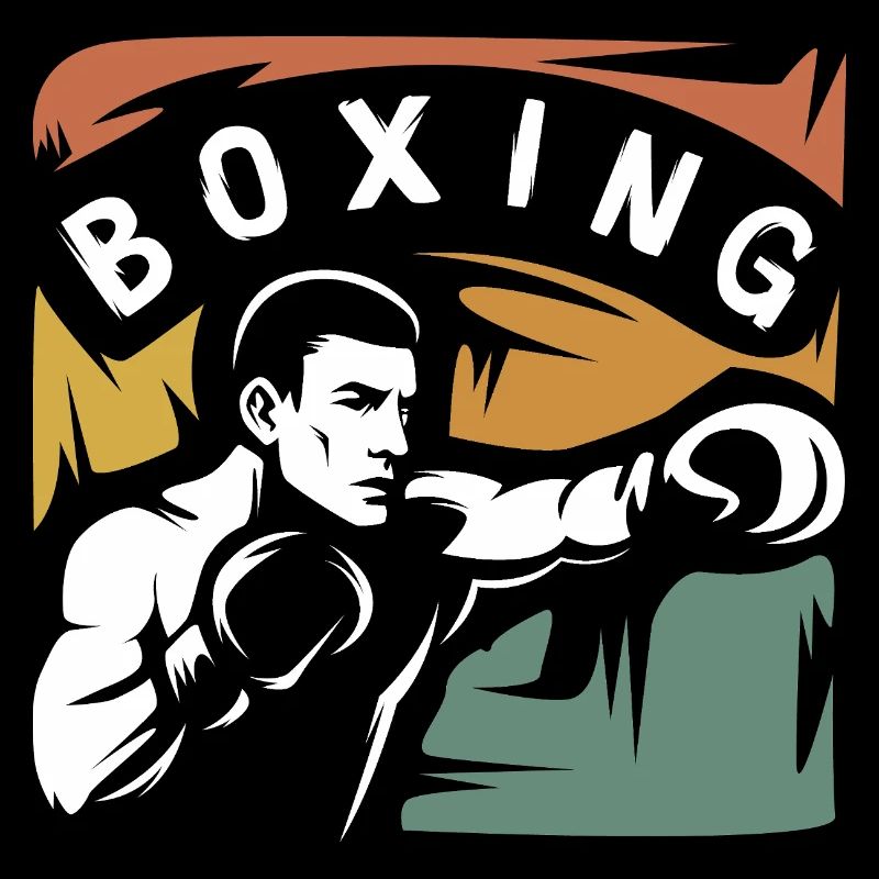 Combattant de boxe vintage – Conception de boîte rétro