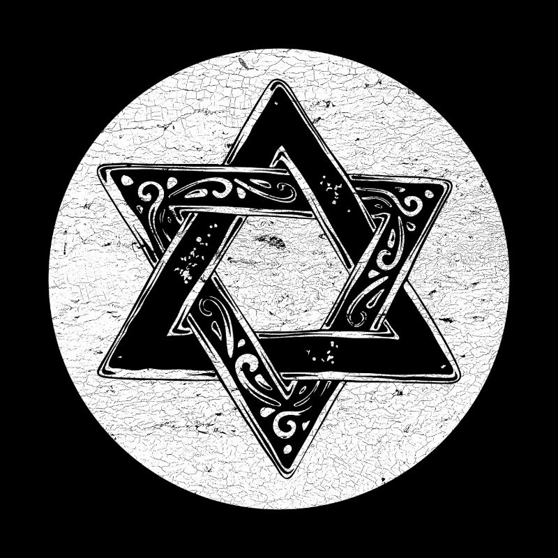 Étoile de David ornée en cercle blanc