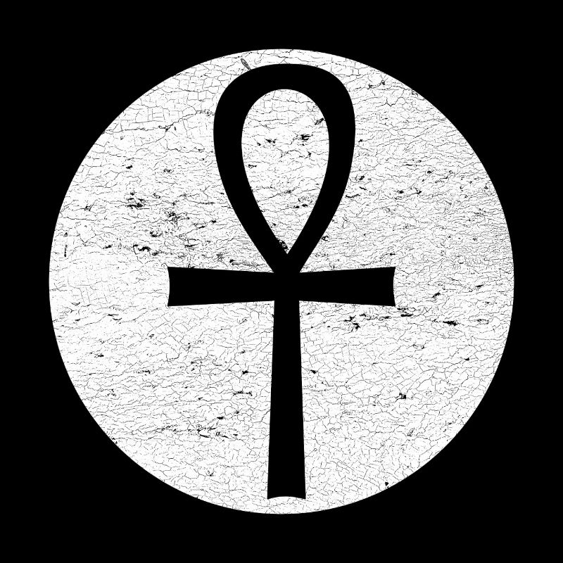 Croix égyptienne Ankh dans cercle blanc