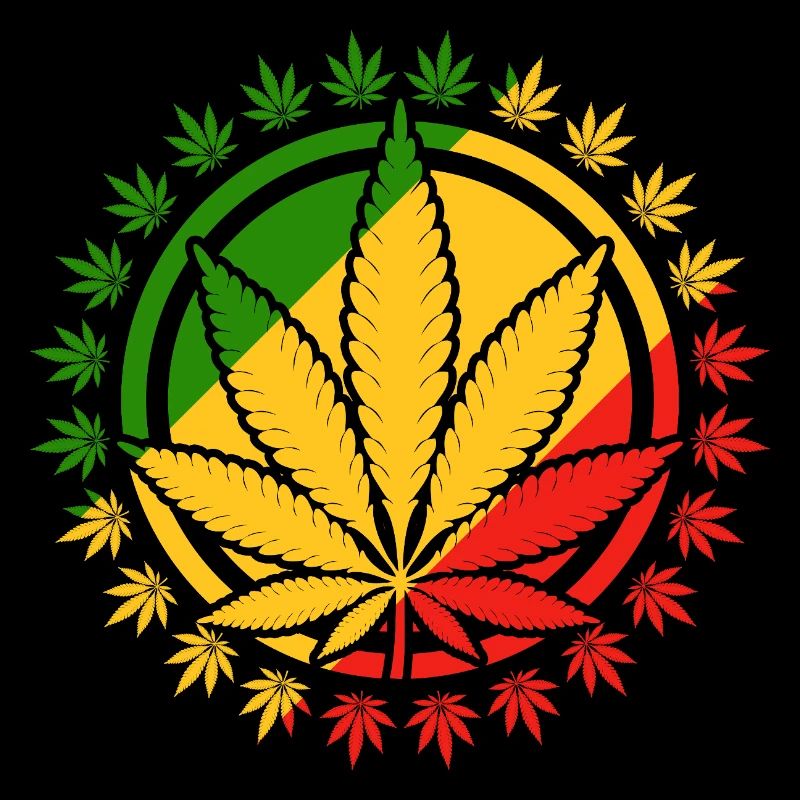 Rasta Inspired Cannabis Leaf Design