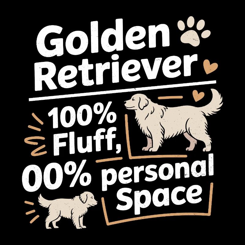 Golden Retriever No Personal Space Artwork 