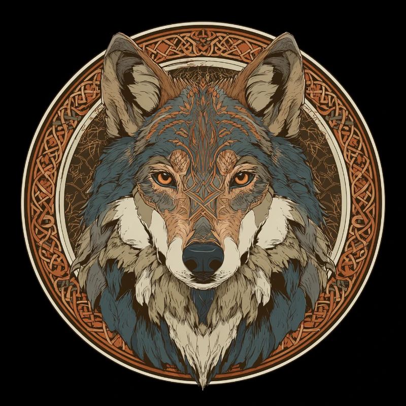 Legendenhafter Wolf mit keltischem Muster
