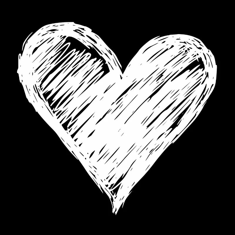 Hand-drawn heart with sketch style