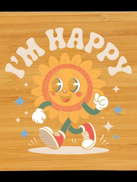 Retro Happy Sunflower