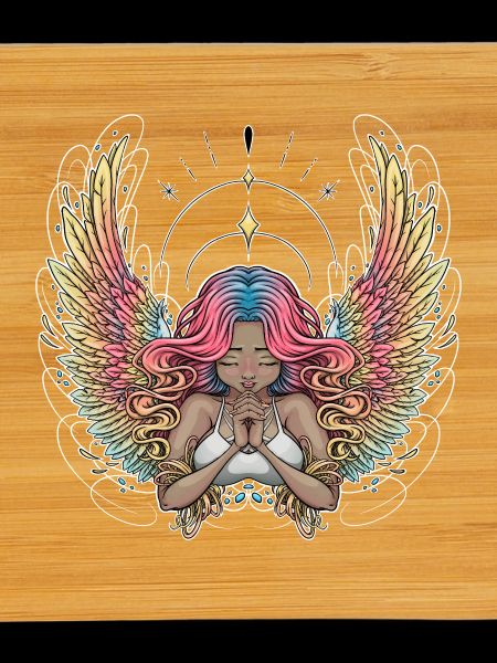Serene Winged Dreamer Illustration