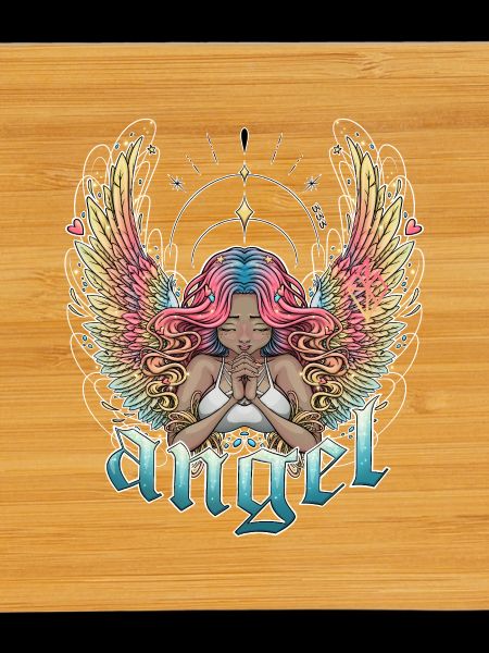 Celestial Angel with Multicoloured Wings