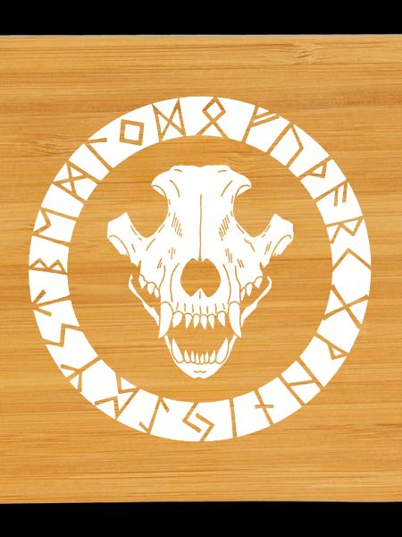 White Viking Wolf Skull
