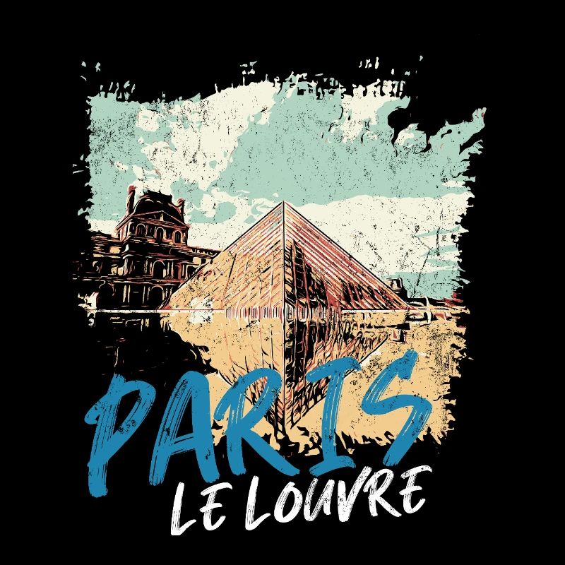 Louvre Pyramid and Paris Monuments