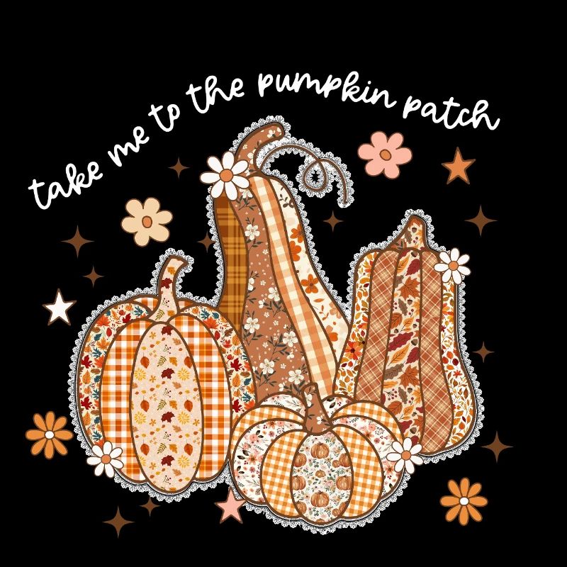 Patchwork Pumpkins Autumn Motif