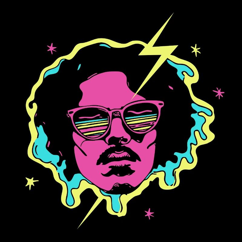 Neon Psychedelic Sunglasses Portrait