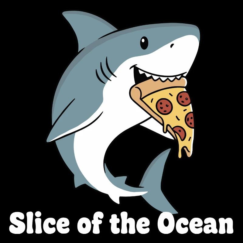Hai beißt Pizza