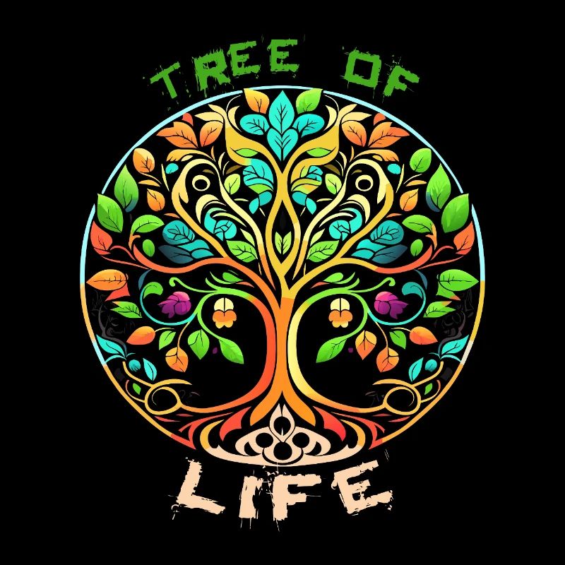 Cercle de l’arbre de vie arc-en-ciel