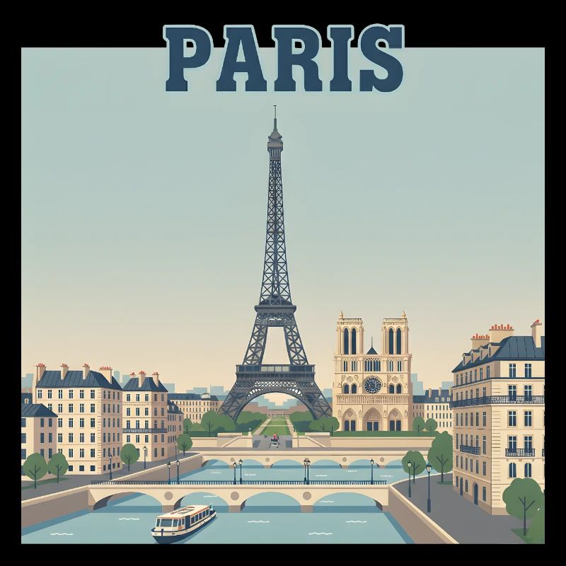 Paris Skyline Eiffel Print
