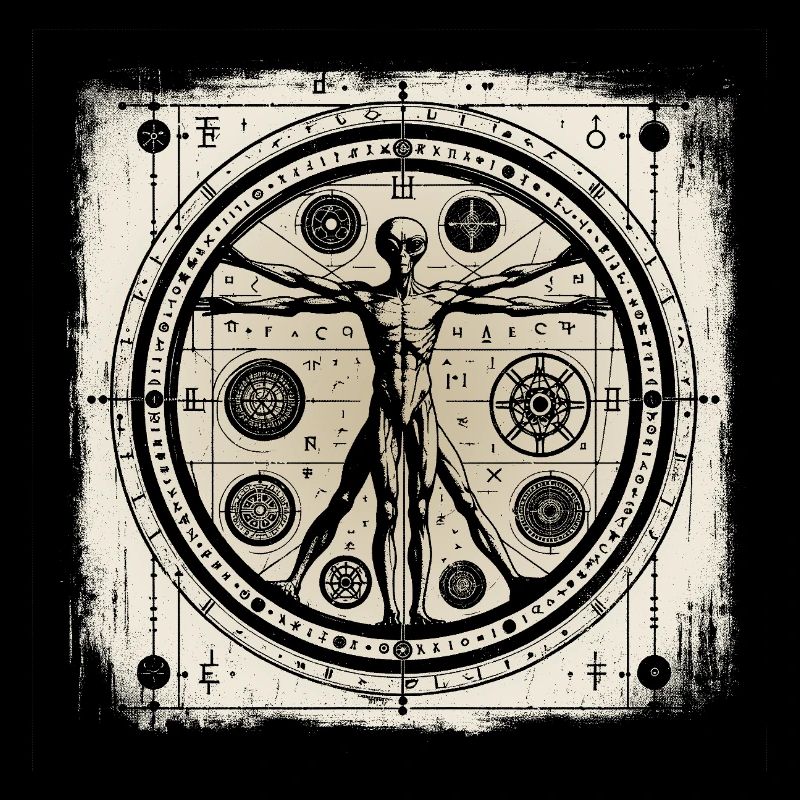 OVNI Ancient Alien Geometry Human Design Chemise