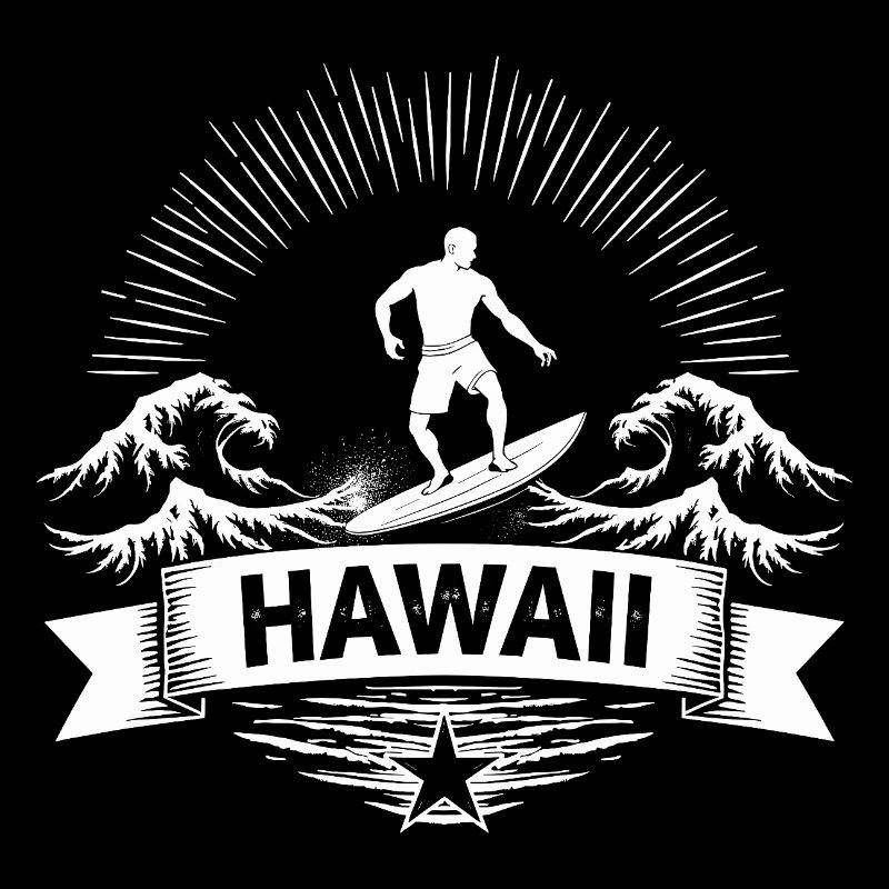 Hawaii Surfer Surfer on Pacific Wave