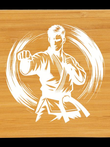 Dynamische Kampfpose Perfekte Karate Silhouette