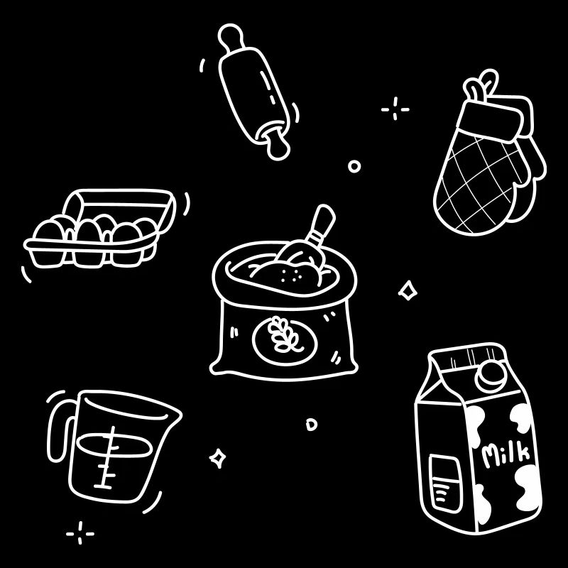 Kitchen Doodles White Lines