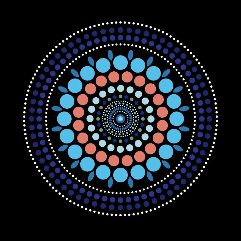 Blue Gradient Dot Mandala