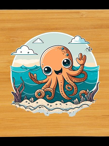 Happy squid on the beach