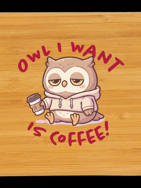 Coffee Love Owl Pullover Hoodie