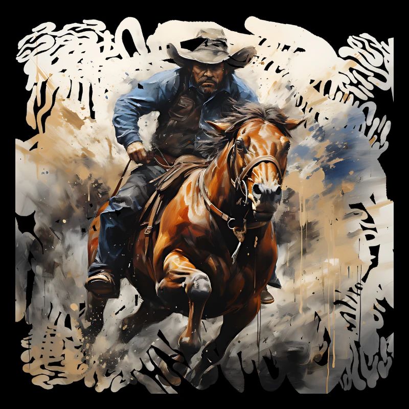 Wildwest Reiter Dynamik-Malstil