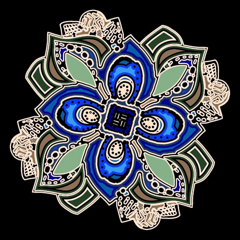 Fleur de mandala extravagante sarcelle