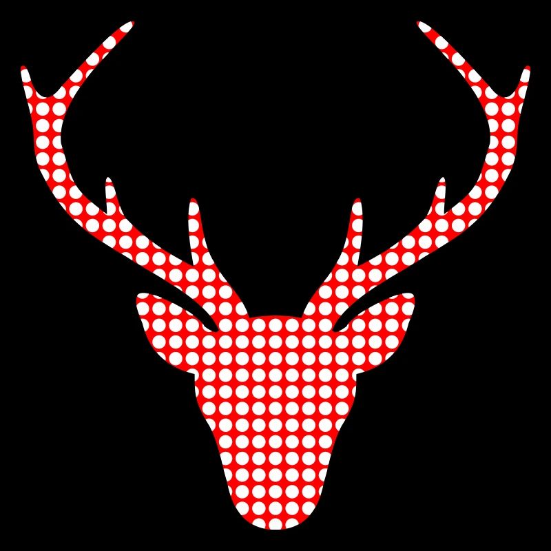 Red deer in dot pattern