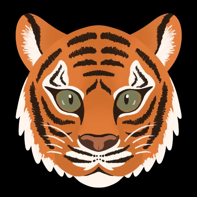 Tiger Head Graphic for Apparel