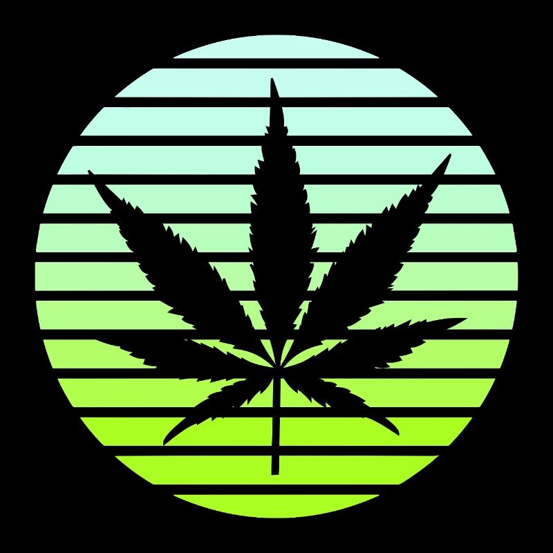 Cannabis Hemp Leaf Style Rétro Sunset Vintage