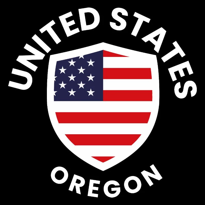 Oregon Shield mit US-Flagge