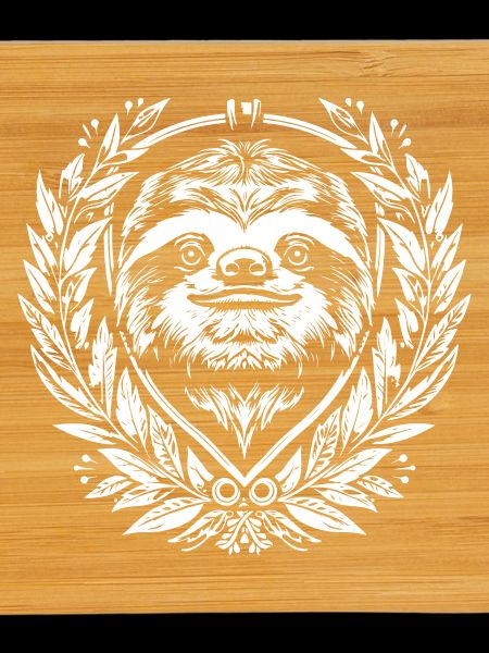 Sloth in laurel wreath