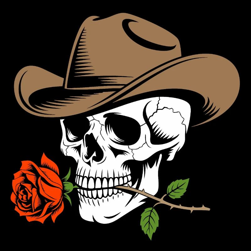 Skelett Cowboy Rose