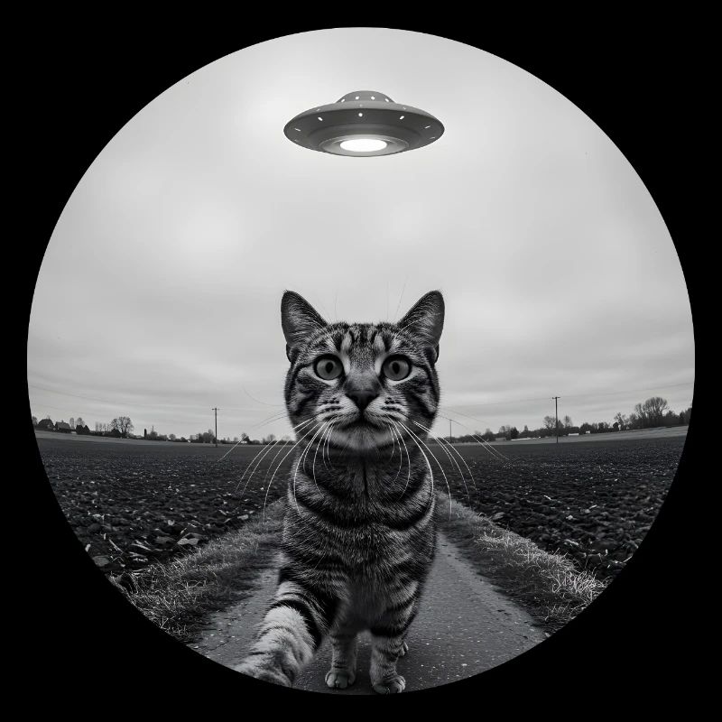 Design drôle d’extraterrestre d’un chat spatial OVNI