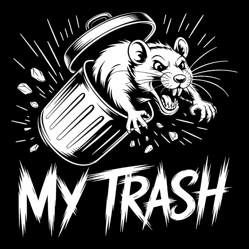 Aggressive Ratte im Mülleimer – My Trash