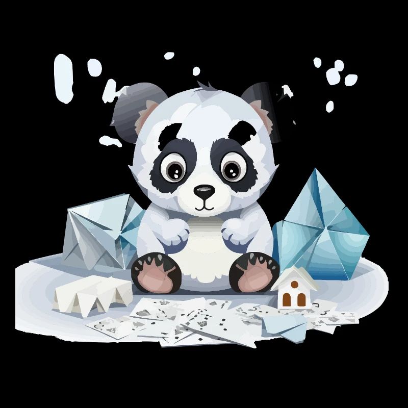 Panda câlin dans le trésor de glace