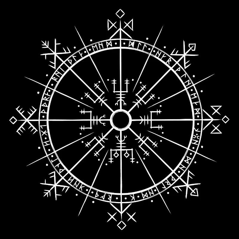 Vegvisir 9 Worlds Runes - Germanic Vikings