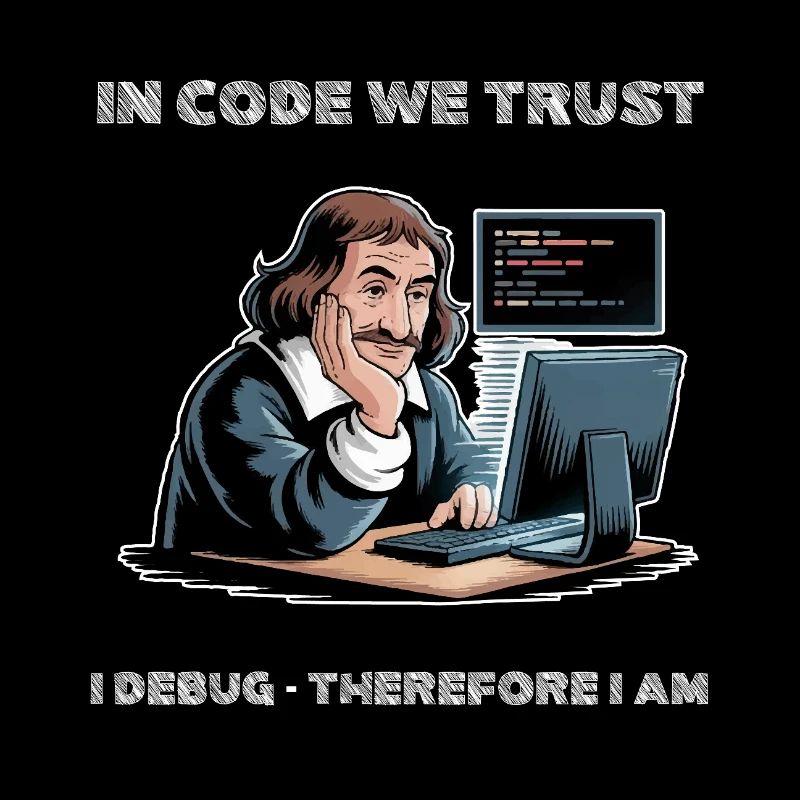 Philosopher Descartes Meme - for dark background