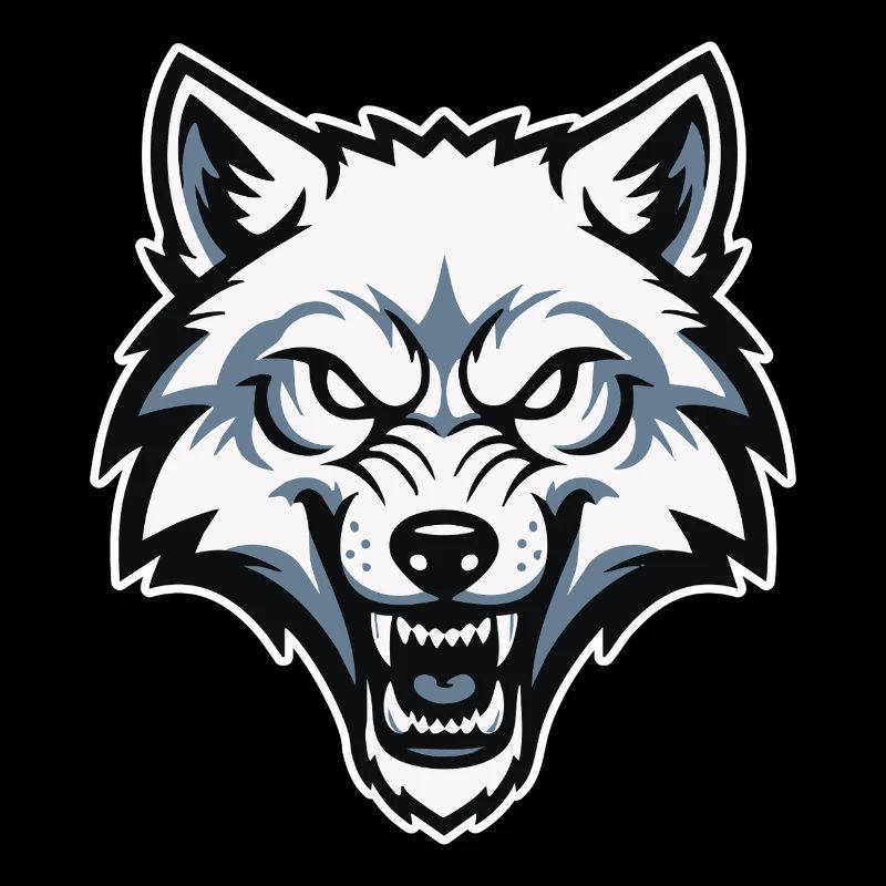 Wild Arctic White Wolf Maskottchen-Maskottchen-Logo